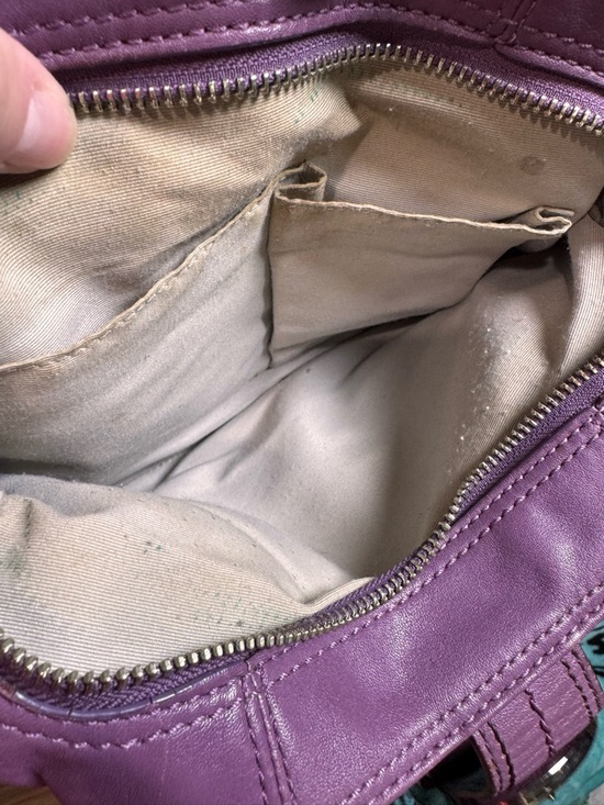 Coach SoHo Plum Leather Shoulder Bag with Buckle Detail - Picture 11 of 11